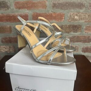 Badgley Mischka Women's Silver Strappy Heels
